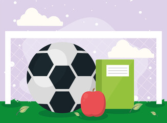 supplies and soccer balloon