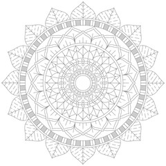 Leaf Flower Petal Coloring Mandala Art Simple Graphic Shape Vector Floral Oriental Outline Vintage Decorative Elements Pattern Illustration Islam Arabic Indian Turkish Mystic Religion Morals Lotus