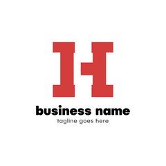 Aphabet initials CH negative space icon shape