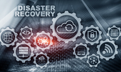 Big Data Disaster Recovery concept. Backup plan. Data loss prevention on a virtual screen