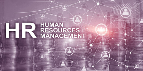 Obraz premium Human Resources HR. Corporate financial business background