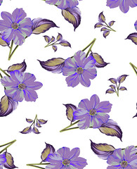 Flower vector design seamless pattern