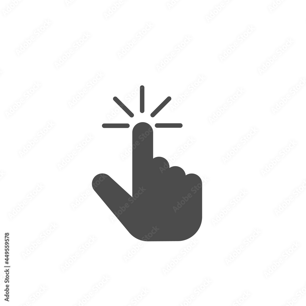 Poster hand cursor click vector icon for web, computer and mobile app