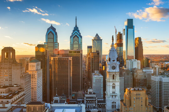 Philadelphia, Pennsylvania, USA Downtown City Skyline