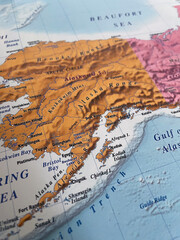 Close up photo of Alaska - USA map