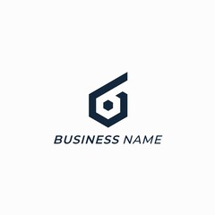 design logo creative polygon and number 6