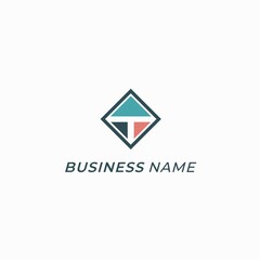 Fototapeta premium design logo creative square and letter T