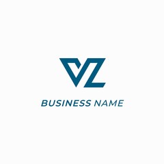 design logo line combine letter V and Z