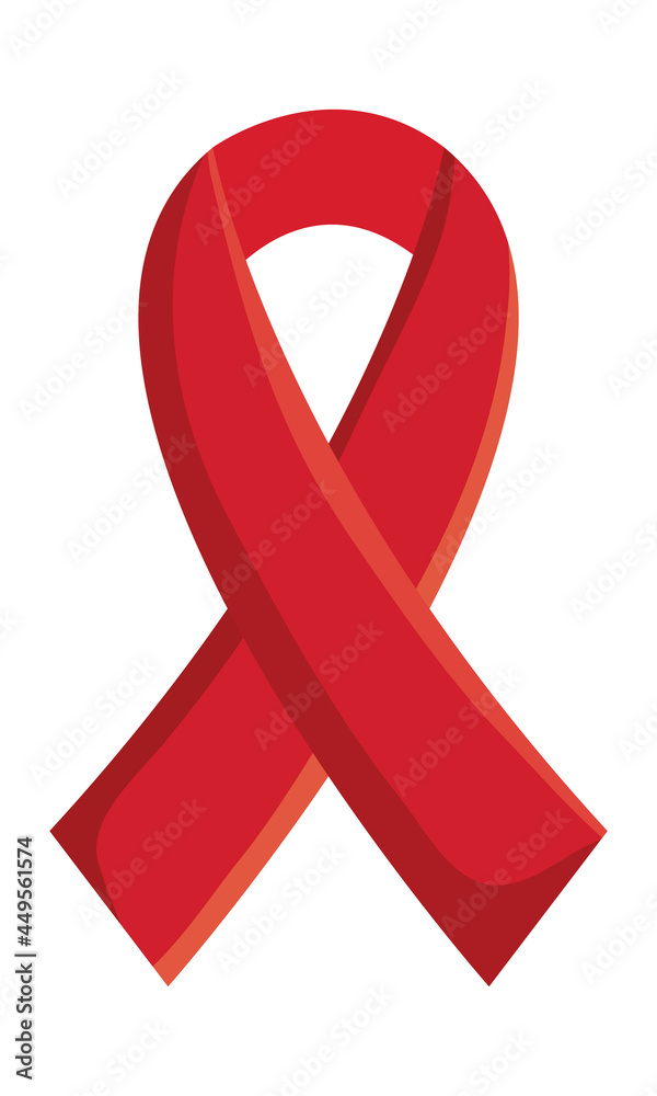 Wall mural red awareness ribbon