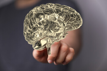 Brain. Digital brain. 3D Science and Technology concept. Neural network. IQ testing, artificial