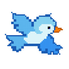8 bit pixel swallow bird. vector illustration. Swallow