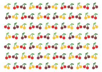 さくらんぼ模様の背景イラスト