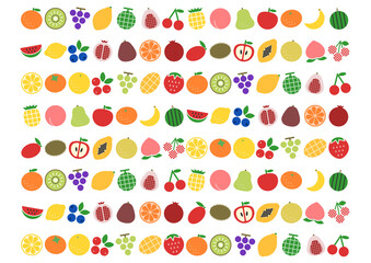 カラフルなフルーツ模様のイラスト 