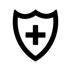 Medical Shield Glyph Vector Icon Design
