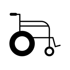 Wheel Chair Glyph Vector Icon Design