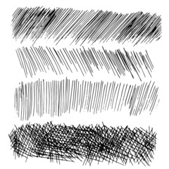 Hand drawing lines and strokes on a white background. Elements for decorating doodles and sketch art in the style of art.