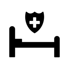 Hospital bed Glyph Vector Icon Design
