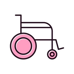 Wheel Chair Filled Vector Icon Design