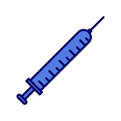 Syringe Line Filled Blue Vector Icon Design
