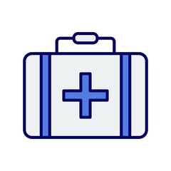 Obraz premium Briefcase Line Filled Blue Vector Icon Design