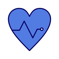 Heart Line Filled Blue Vector Icon Design