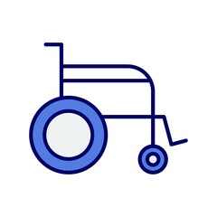 Wheel Chair Line Filled Blue Vector Icon Design