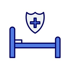 Obraz premium Hospital bed Line Filled Blue Vector Icon Design