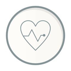 Heart Circle Grey Vector Icon Design