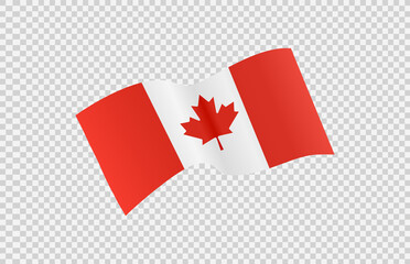Waving flag of Canada isolated  on png or transparent  background,Symbol of Canada,template for banner,card,advertising ,promote, vector illustration top gold medal sport winner country