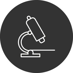 Microscope Line Circle Inverted Vector Icon Design