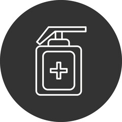  Sanitizer Line Circle Inverted Vector Icon Design