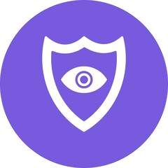 Eye Shield Glyph Circle Vector Icon Design