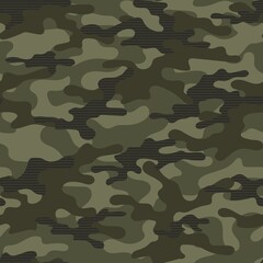 Fototapeta premium Camouflage texture seamless pattern with grid. Abstract modern endless green military bacnground for fabric and fashion textile print. Vector illustration.