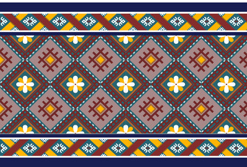 Tribal ethnic folk seamless pattern traditional background embroidery style