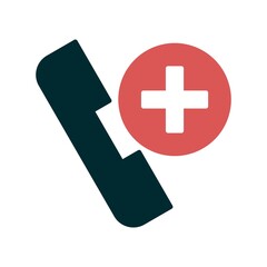 Medical Helpline Glyph Two Colour Vector Icon Design
