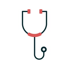 Stethoscope Glyph Two Colour Vector Icon Design