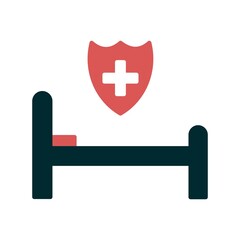 Obraz premium Hospital bed Glyph Two Colour Vector Icon Design