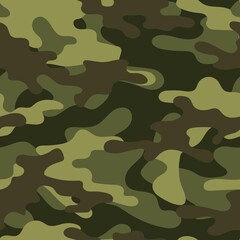Camouflage background. Seamless pattern green vector.