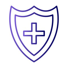 Obraz premium Medical Shield Line Gradient Vector Icon Design