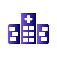 Hospital Building Glyph Gradient Vector Icon Design