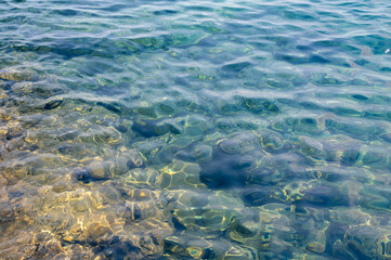 Nice shot of a bay with really clear water.