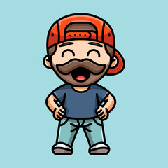 CUTE BEARDED MAN FOR CHARACTER, ICON, LOGO, STICKER AND ILLUSTRATION.