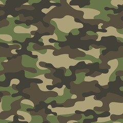 green Camouflage background. Seamless pattern vector