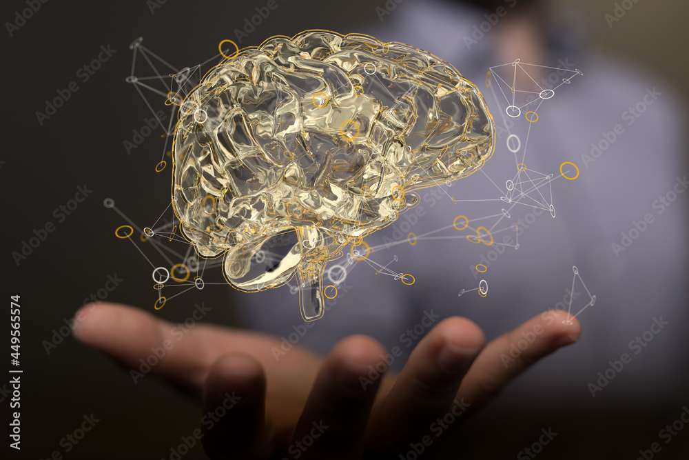 Leinwandbilder brain testing result with computer interface, Abstract. Innovative technology