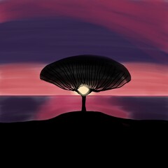 sunset in the desert
