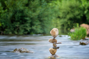 stacking on the river - 449567932