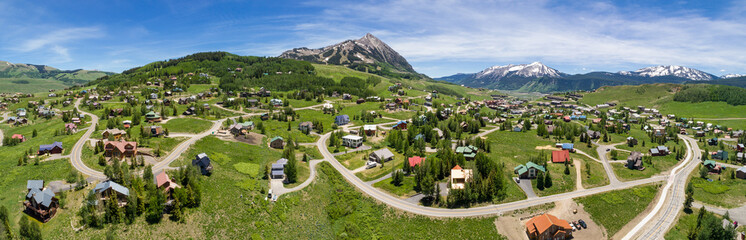 Fototapeta na wymiar Mount Crested Butte Aerial Summer Panorama