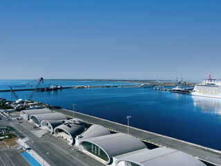 Passenger port in Limassol. Mooring facilities and passenger terminal buildings.