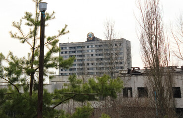 Pripyat is an exclusion zone after Black Andbult nuclear disaster at the nuclear power plant.