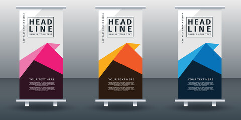 Roll up banner set design template design. Modern Design. Geometric Banner Vector illustration